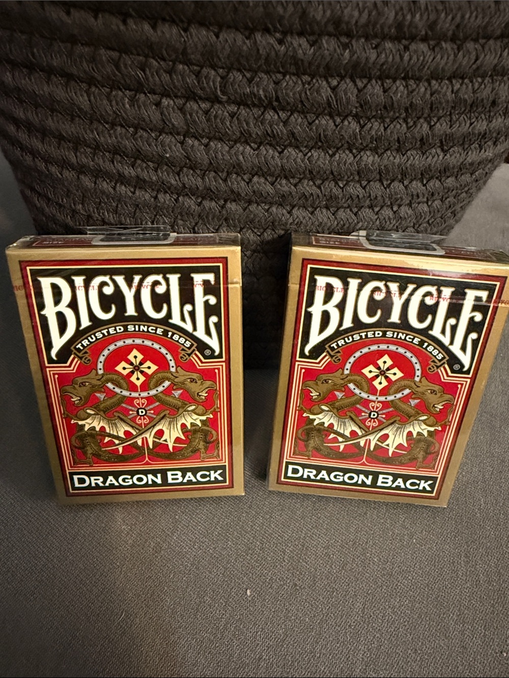 2 Decks Dragon Back Bicycle Playing Cards.  Factory Sealed